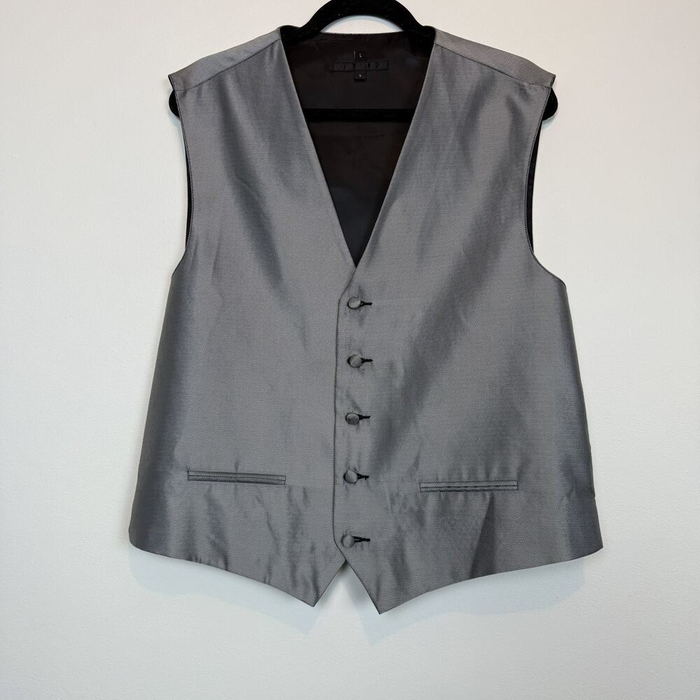 Rolfe Formal silver metalllic waistcoast vest size large suit
